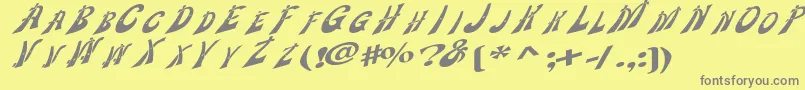 Wankledisplaycaps Font – Gray Fonts on Yellow Background