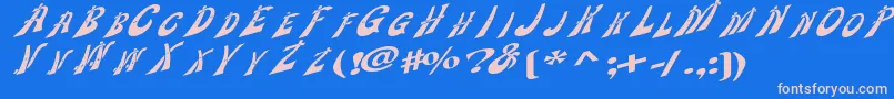 Wankledisplaycaps Font – Pink Fonts on Blue Background