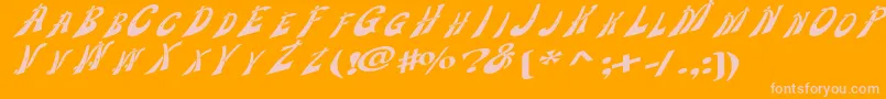 Wankledisplaycaps Font – Pink Fonts on Orange Background