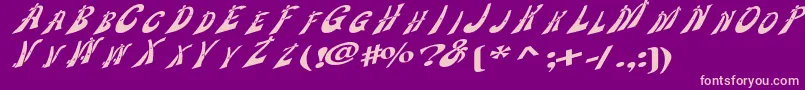 Wankledisplaycaps Font – Pink Fonts on Purple Background