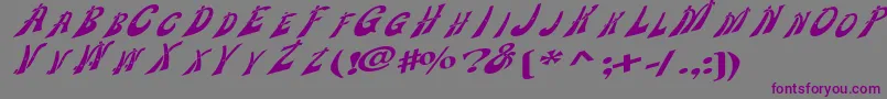 Wankledisplaycaps-Schriftart – Violette Schriften auf grauem Hintergrund