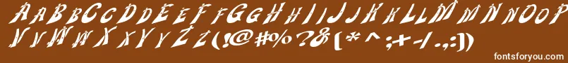 フォントWankledisplaycaps – 茶色の背景に白い文字