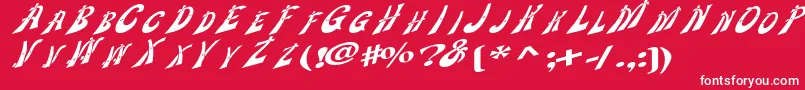 Wankledisplaycaps Font – White Fonts on Red Background