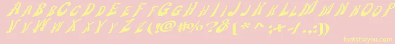 Wankledisplaycaps Font – Yellow Fonts on Pink Background