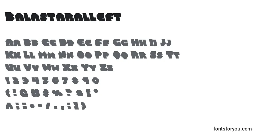 Balastaralleft-fontti – aakkoset, numerot, erikoismerkit