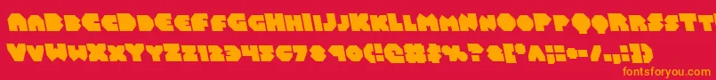 フォントBalastaralleft – 赤い背景にオレンジの文字