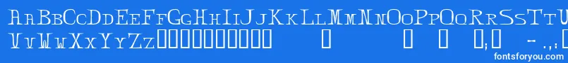 フォントZabdielTM – 青い背景に白い文字