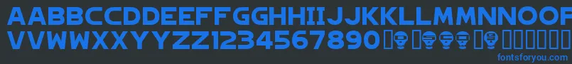Hagane Font – Blue Fonts on Black Background