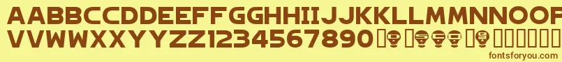 Hagane Font – Brown Fonts on Yellow Background