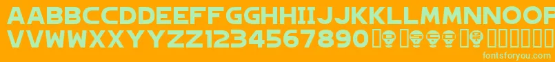 Hagane Font – Green Fonts on Orange Background