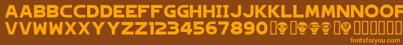 Hagane Font – Orange Fonts on Brown Background