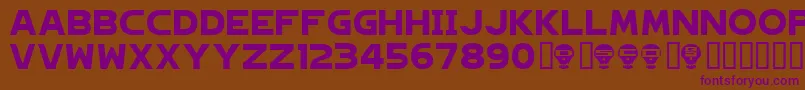 Hagane Font – Purple Fonts on Brown Background