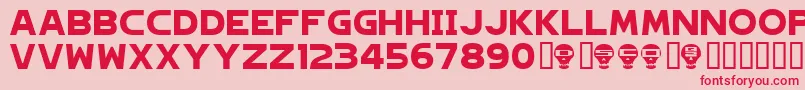 フォントHagane – ピンクの背景に赤い文字