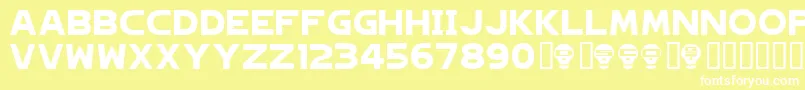 Hagane Font – White Fonts on Yellow Background