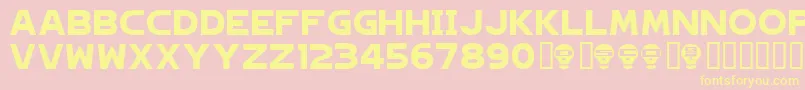 Hagane Font – Yellow Fonts on Pink Background