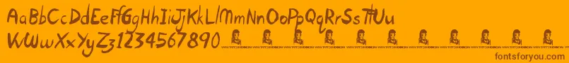 Шрифт OpenHours – коричневые шрифты на оранжевом фоне