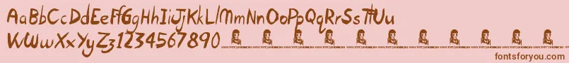 フォントOpenHours – ピンクの背景に茶色のフォント