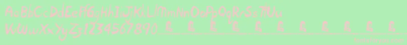 OpenHours Font – Pink Fonts on Green Background