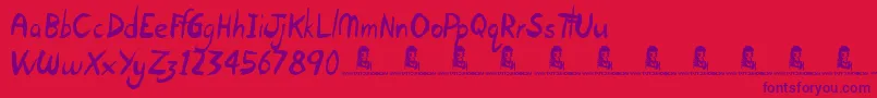 OpenHours Font – Purple Fonts on Red Background