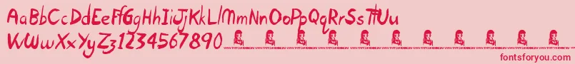 OpenHours Font – Red Fonts on Pink Background