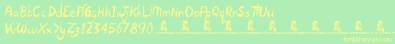 OpenHours Font – Yellow Fonts on Green Background