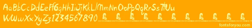 OpenHours Font – Yellow Fonts on Orange Background