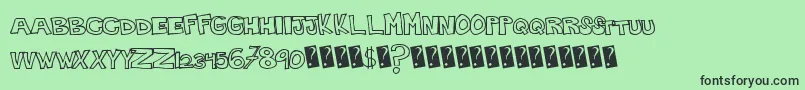 Plainhandline Font – Black Fonts on Green Background