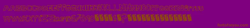 Plainhandline Font – Brown Fonts on Purple Background