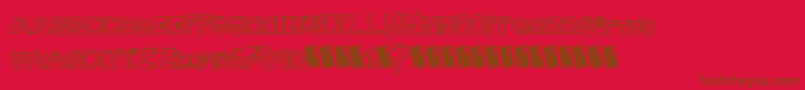 Plainhandline Font – Brown Fonts on Red Background
