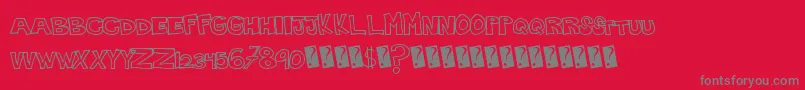 フォントPlainhandline – 赤い背景に灰色の文字