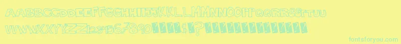 Plainhandline Font – Green Fonts on Yellow Background