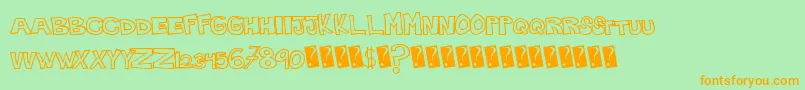 Plainhandline Font – Orange Fonts on Green Background