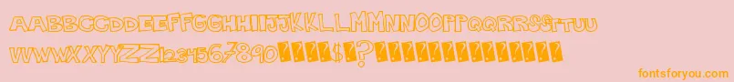 Plainhandline Font – Orange Fonts on Pink Background