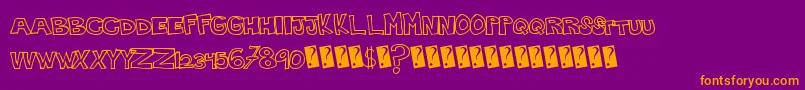 Plainhandline Font – Orange Fonts on Purple Background