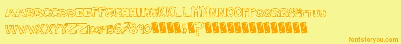 Plainhandline Font – Orange Fonts on Yellow Background