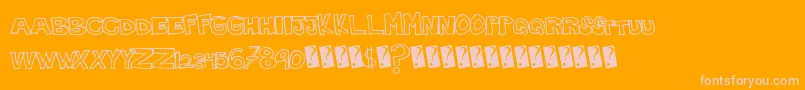 Plainhandline Font – Pink Fonts on Orange Background