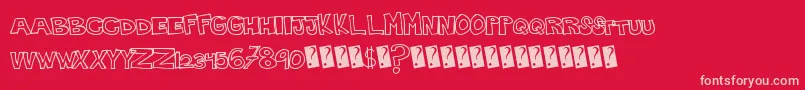 Plainhandline Font – Pink Fonts on Red Background