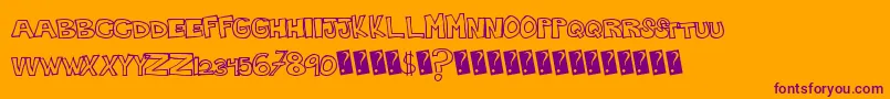 Plainhandline Font – Purple Fonts on Orange Background