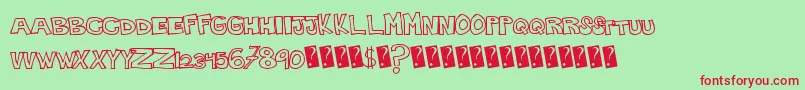 Plainhandline-fontti – punaiset fontit vihreällä taustalla