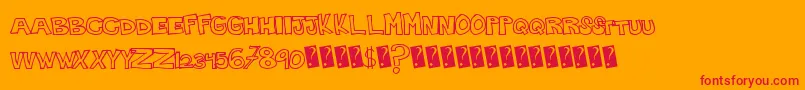 フォントPlainhandline – オレンジの背景に赤い文字