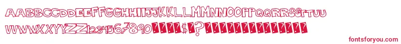 フォントPlainhandline – 白い背景に赤い文字
