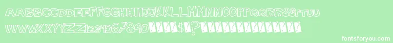 フォントPlainhandline – 緑の背景に白い文字