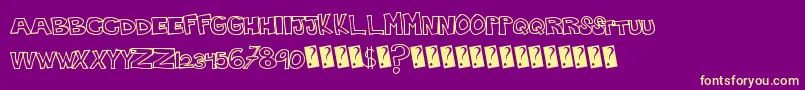 Plainhandline Font – Yellow Fonts on Purple Background