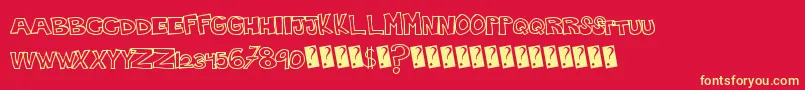 Plainhandline Font – Yellow Fonts on Red Background