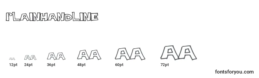 Plainhandline Font Sizes