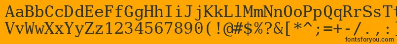 Шрифт Verilyserifmono – чёрные шрифты на оранжевом фоне