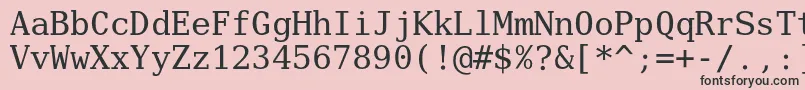 フォントVerilyserifmono – ピンクの背景に黒い文字