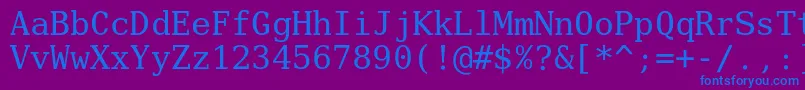 フォントVerilyserifmono – 紫色の背景に青い文字