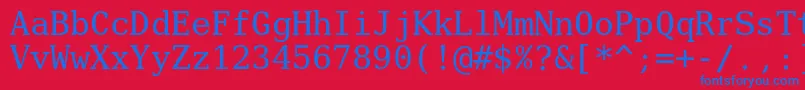 Verilyserifmono Font – Blue Fonts on Red Background