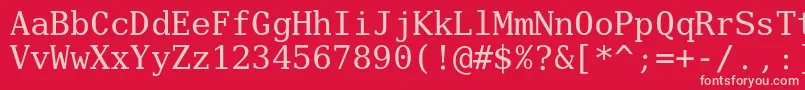 フォントVerilyserifmono – 赤い背景にピンクのフォント